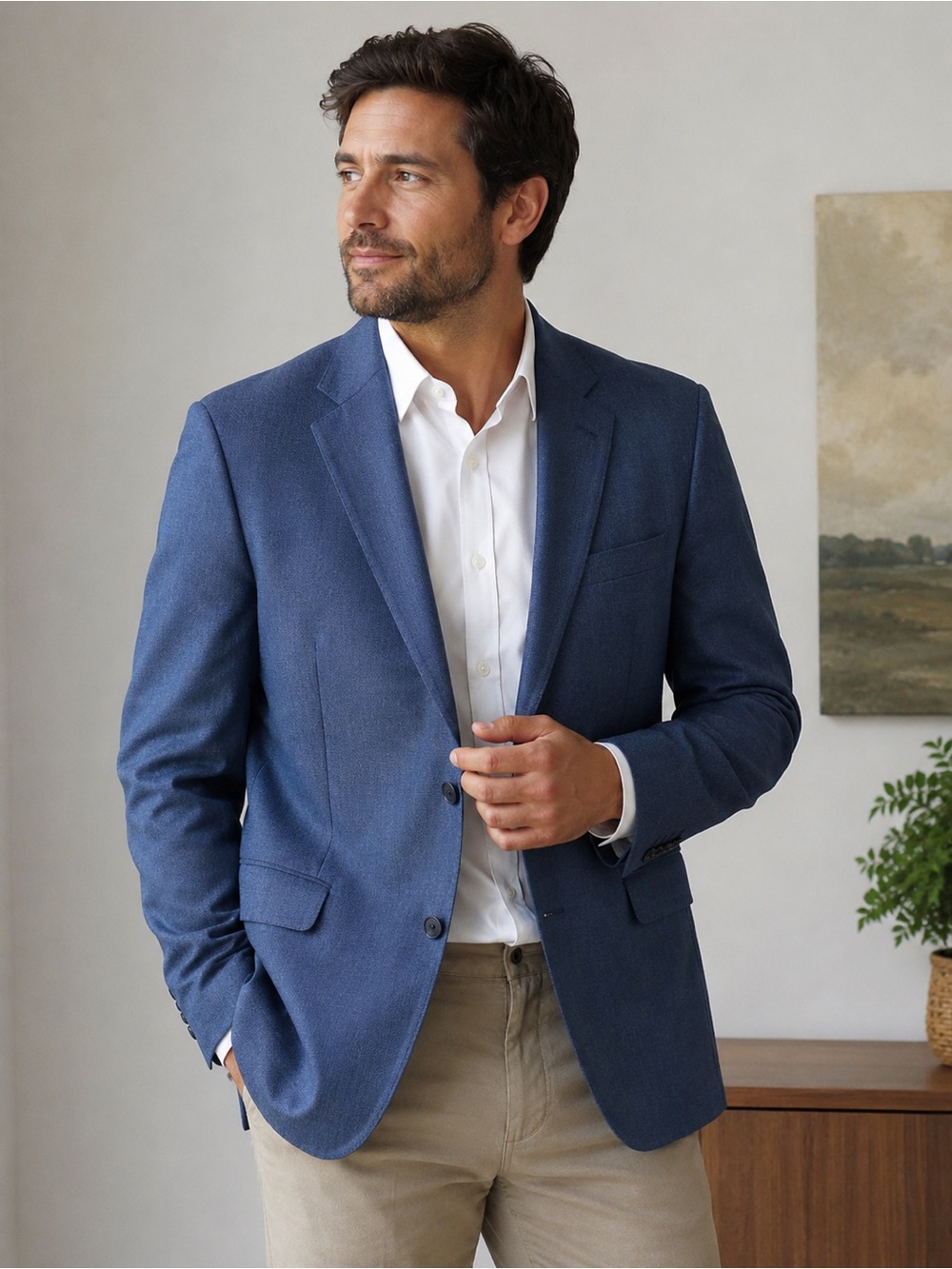 Men's Blue Tailored Sport Coat - Classic Fit